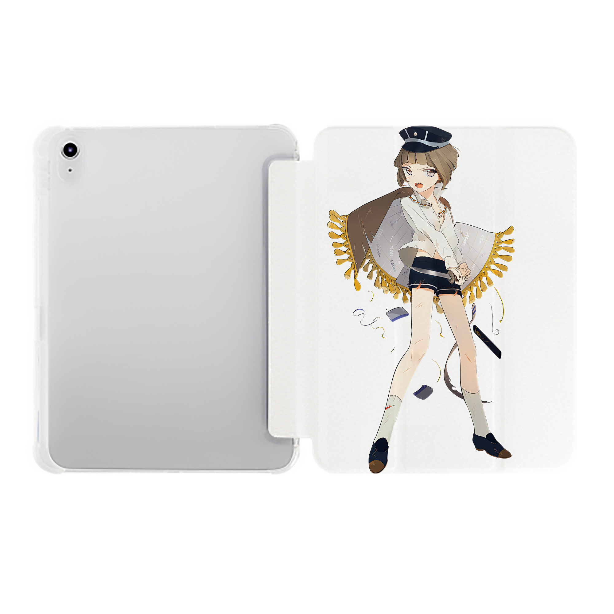 （画像用） 刀剣乱舞 Touken Ranbu IPad ケース ペン収納付き 三つ折りスタンド PUレザー×シリコン 対応機種9.5/10.5/10.9インチ